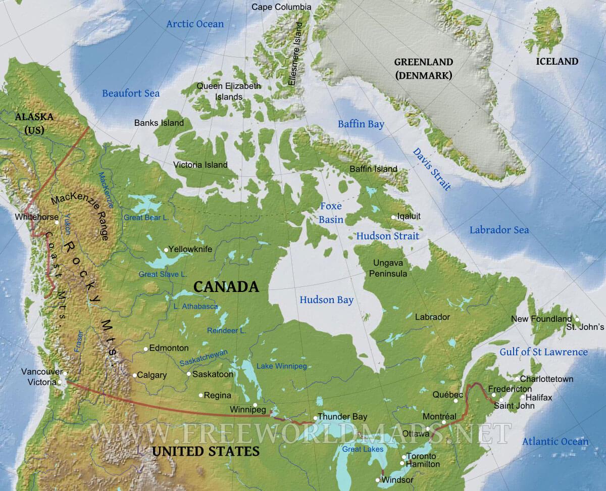 Mapa Politico De Canada Con Nombres Ilustracion Del Vector Imagen Images