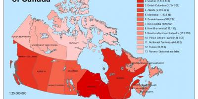 Demográfica mapa de Canadá